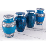 SMALL KEEPSAKE URN COLLECTION - 4 SHADES OF BLUE - SET OF 4